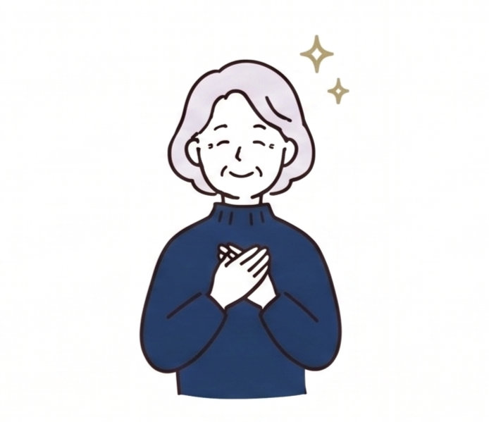 安心しているシニア女性